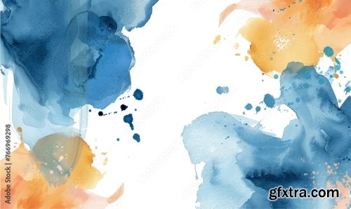 Set Of Minimalist Hand Paint Abstract Art Background With Watercolor Spot 6xAI