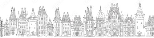 Fairy Tale European Castles And Houses Panorama 6xAI