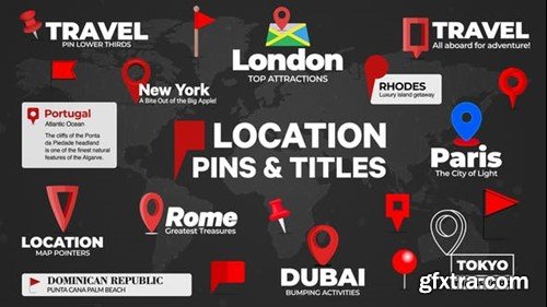 Videohive Location Pins and Text 52412541