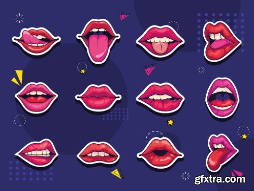 Mouth Pop Art Sticker Set
