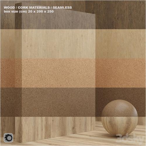 Material wood / cork (seamless) - set 12