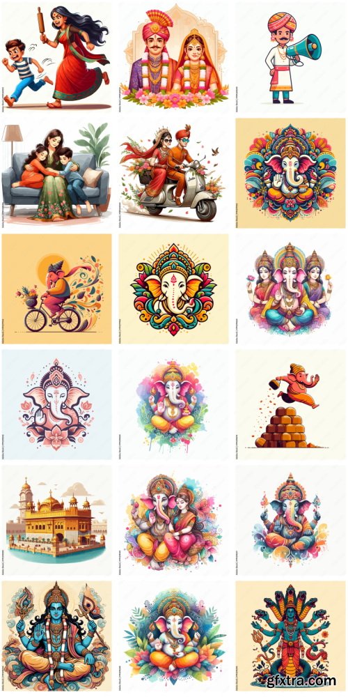 Amazing Vector, Collection of Everything About India 1184xAI