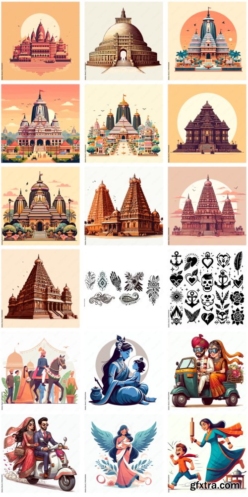 Amazing Vector, Collection of Everything About India 1184xAI