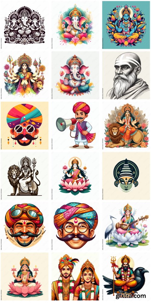 Amazing Vector, Collection of Everything About India 1184xAI