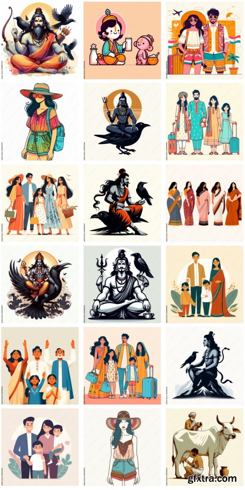 Amazing Vector, Collection of Everything About India 1184xAI