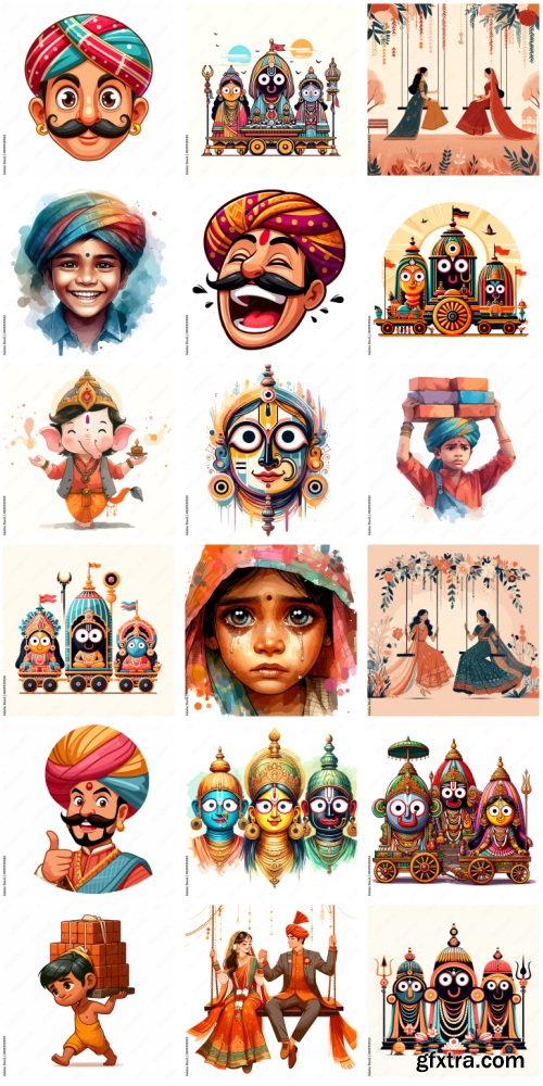 Amazing Vector, Collection of Everything About India 1184xAI