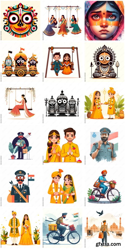 Amazing Vector, Collection of Everything About India 1184xAI