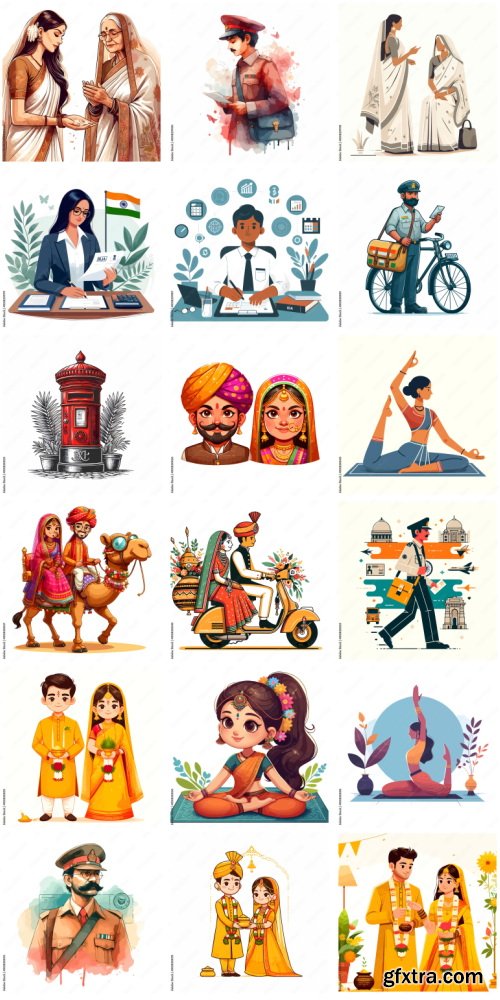 Amazing Vector, Collection of Everything About India 1184xAI