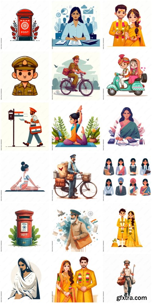 Amazing Vector, Collection of Everything About India 1184xAI