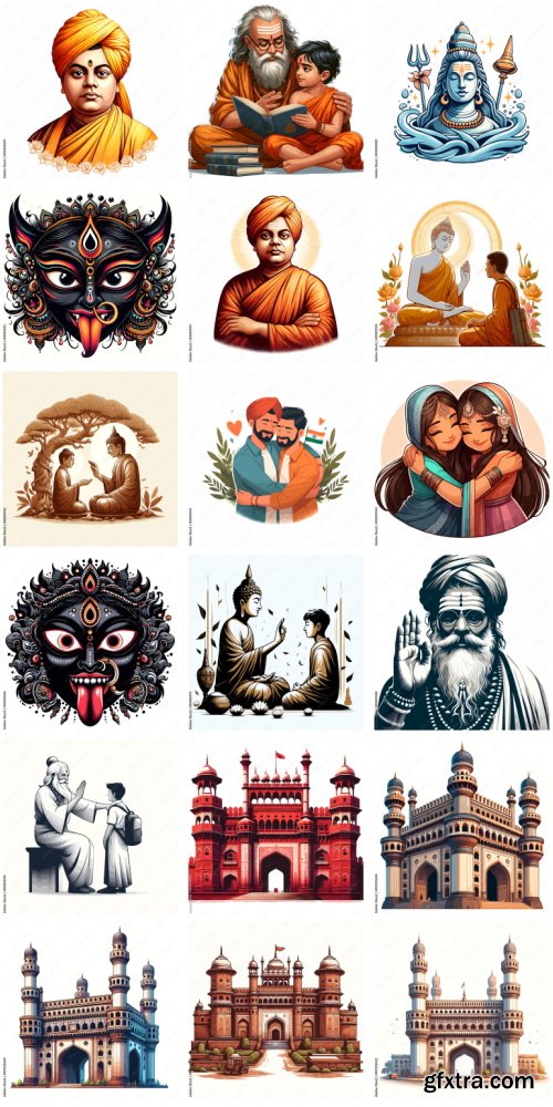 Amazing Vector, Collection of Everything About India 1184xAI