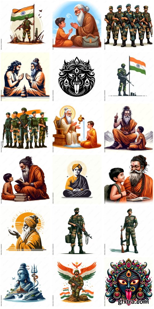 Amazing Vector, Collection of Everything About India 1184xAI