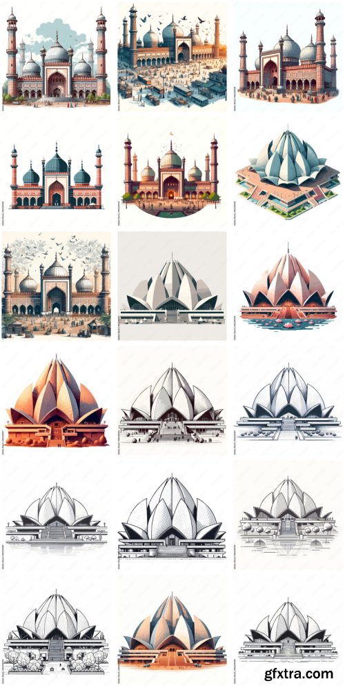 Amazing Vector, Collection of Everything About India 1184xAI