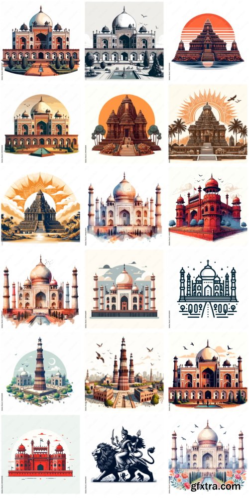 Amazing Vector, Collection of Everything About India 1184xAI