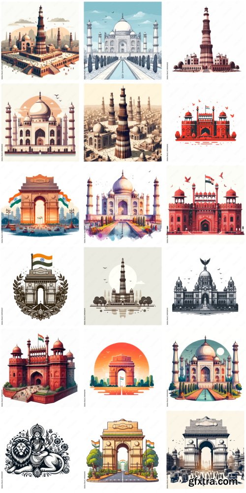 Amazing Vector, Collection of Everything About India 1184xAI