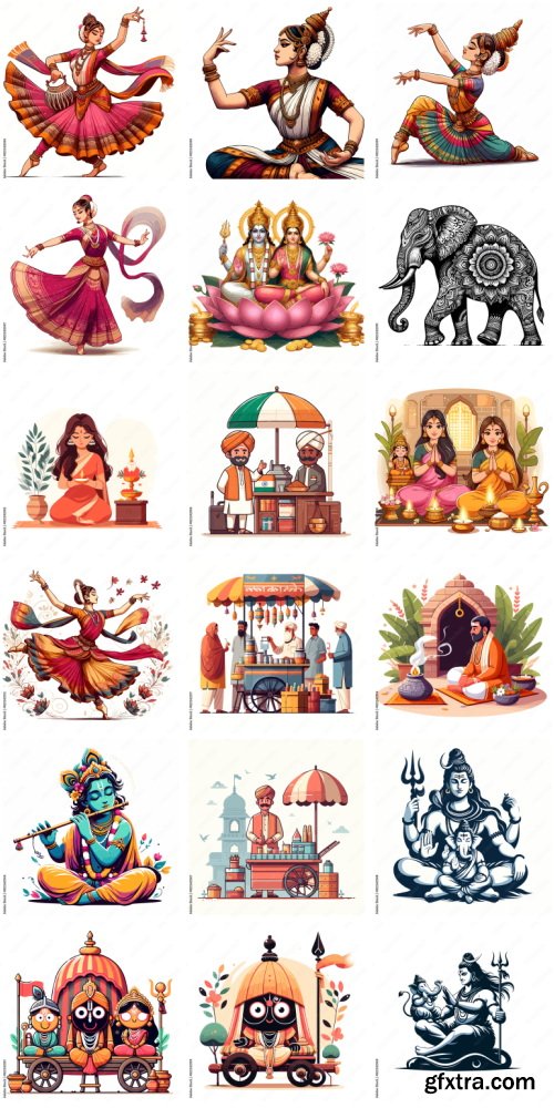 Amazing Vector, Collection of Everything About India 1184xAI