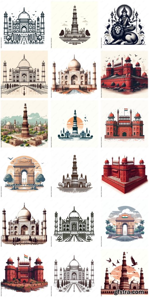 Amazing Vector, Collection of Everything About India 1184xAI