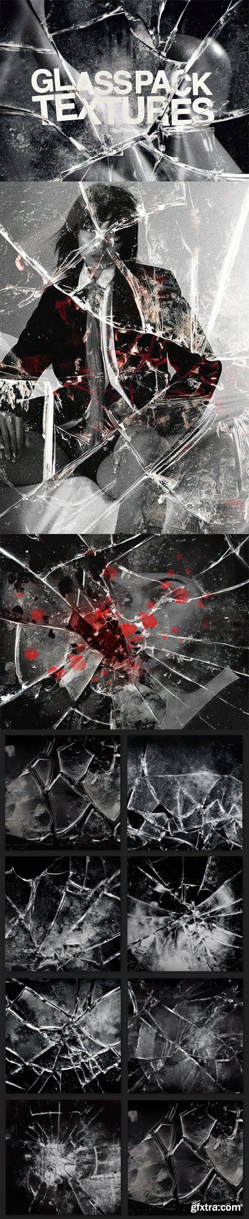 Broken Glass Overlays Pack for Photoshop