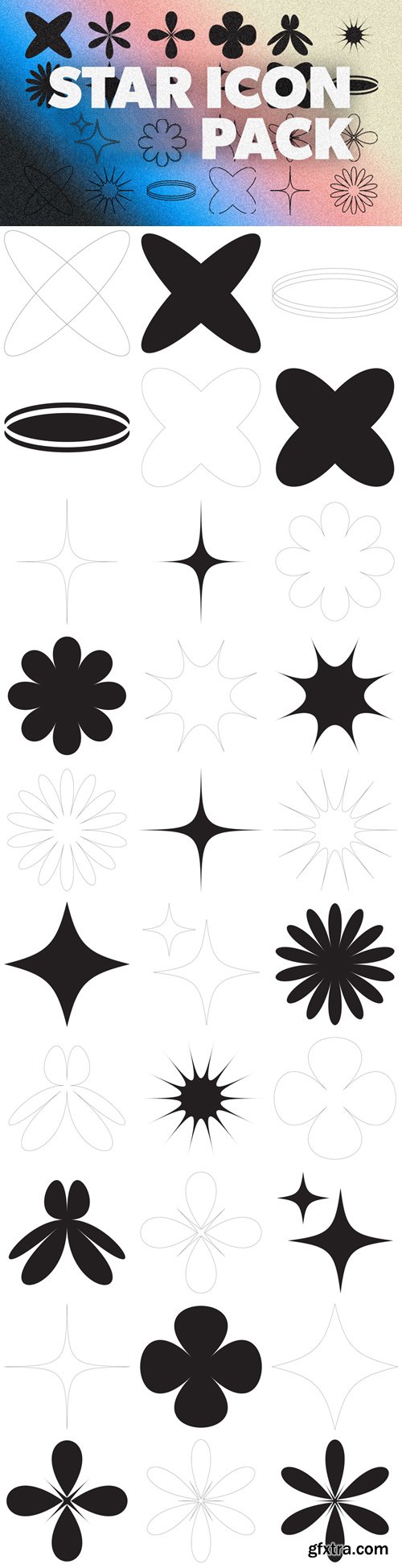 Stars & Shapes Icons Pack