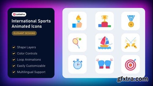 Videohive International Sports Animated Icons 52355333