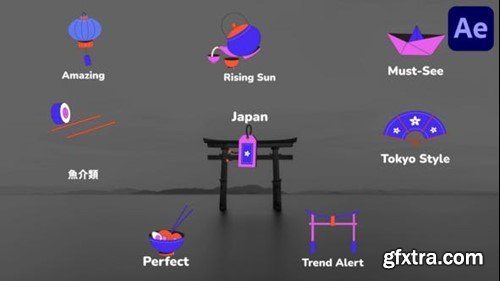 Videohive Japan Style Icons And Titles for After Effects 52120395