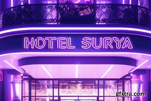 Gleamy Neon - Futuristic Neon Light font BGJKCXL