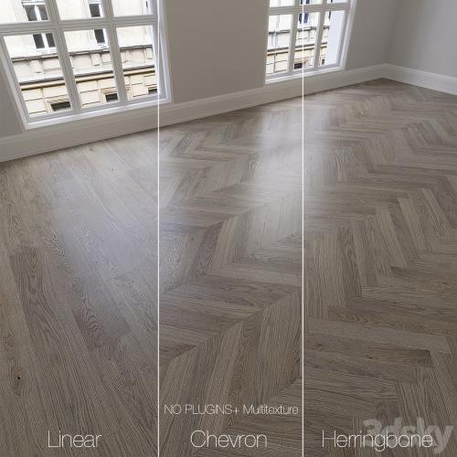 Parquet natural, oak Twilight, 3 types. Linear, chevron, herringbone.