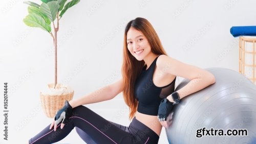 Concept Of Slim And Healthy Happy Girl Workout 6xJPEG