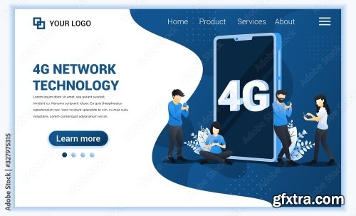 4G Network Technology Concept 7xAI