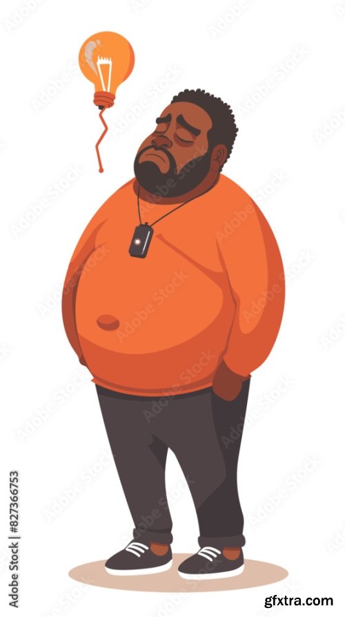 Fatigued Overweight African American Man 6xAI