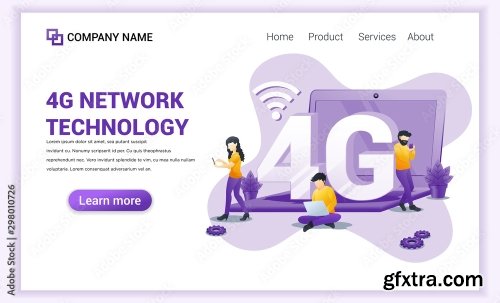 4G Network Technology Concept 7xAI