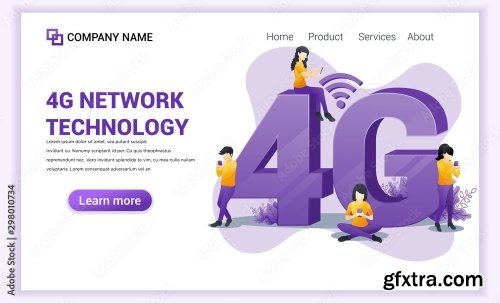 4G Network Technology Concept 7xAI