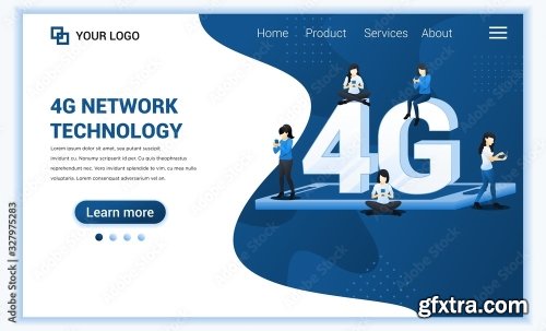 4G Network Technology Concept 7xAI