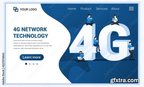 4G Network Technology Concept 7xAI