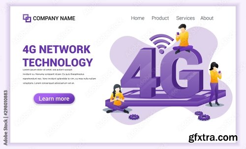 4G Network Technology Concept 7xAI