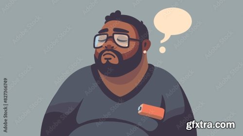 Fatigued Overweight African American Man 6xAI