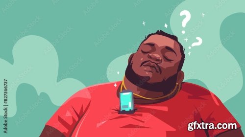 Fatigued Overweight African American Man 6xAI