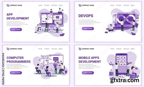 Set Of Web Page Design Templates For Computer Programmers 25xAI