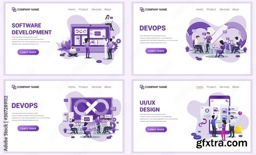 Set Of Web Page Design Templates For Computer Programmers 25xAI
