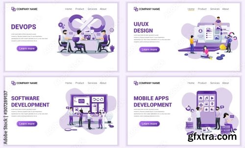 Set Of Web Page Design Templates For Computer Programmers 25xAI