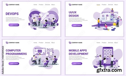 Set Of Web Page Design Templates For Computer Programmers 25xAI