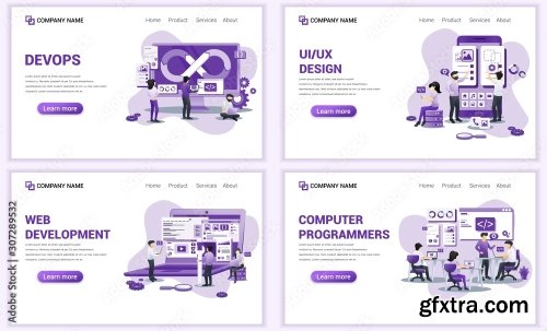 Set Of Web Page Design Templates For Computer Programmers 25xAI