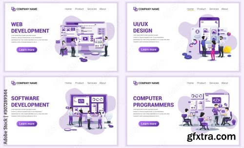 Set Of Web Page Design Templates For Computer Programmers 25xAI