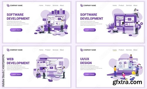 Set Of Web Page Design Templates For Computer Programmers 25xAI