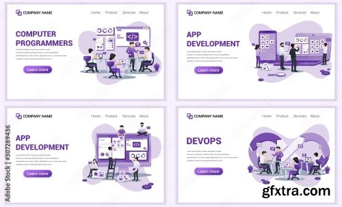 Set Of Web Page Design Templates For Computer Programmers 25xAI