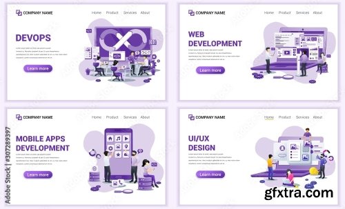 Set Of Web Page Design Templates For Computer Programmers 25xAI