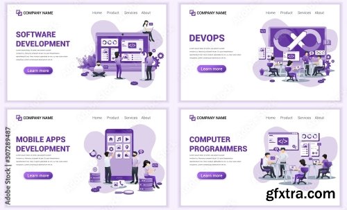Set Of Web Page Design Templates For Computer Programmers 25xAI