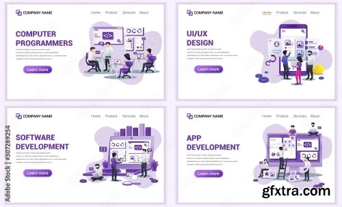 Set Of Web Page Design Templates For Computer Programmers 25xAI