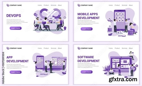 Set Of Web Page Design Templates For Computer Programmers 25xAI