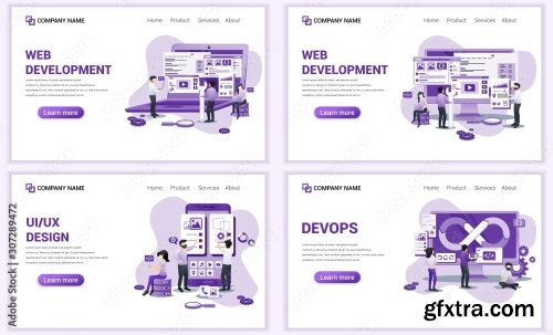 Set Of Web Page Design Templates For Computer Programmers 25xAI