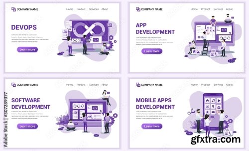 Set Of Web Page Design Templates For Computer Programmers 25xAI